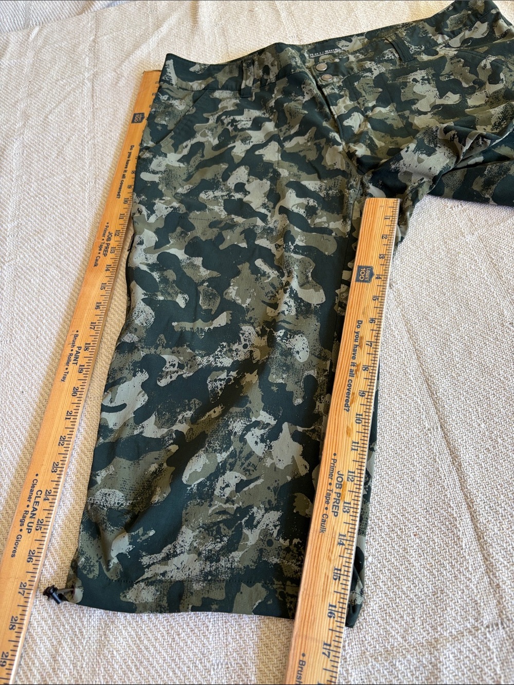 Columbia Omni Shield Camo Capri Pants Button Zip Stretch Size 16 - Picture 13 of 17